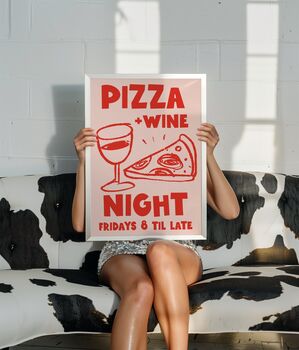 Pizza And Wine Kitchen Print, 3 of 3