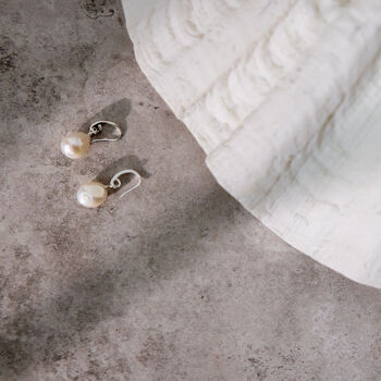 Maja Sterling Silver Pearl Drop Earrings, 3 of 3