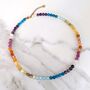 Good Vibes Rainbow Gemstone Beaded Necklace, 6mm, thumbnail 5 of 8