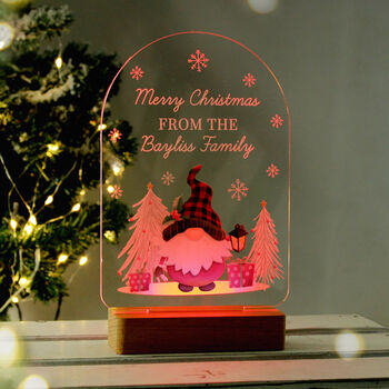 Personalised Gonk Wooden Based LED Christmas Light, 8 of 9