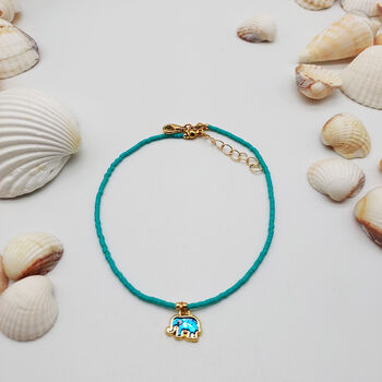 Elephant Beaded Anklet, 6 of 10