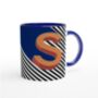 Alphabet Initial Letter Ceramic Mug Coffee Cup Blue, thumbnail 2 of 3
