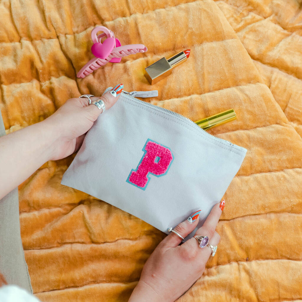 Personalised Patch Initial Make Up Bag By Rock On Ruby