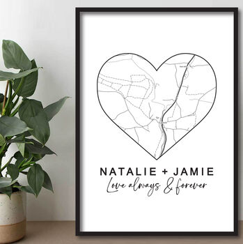 Personalised Anniversary Gift, Where We First Met Print, 2 of 4