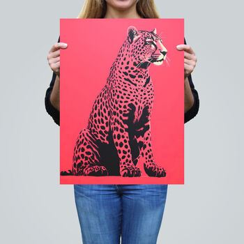 Watermelon Pink Cheetah Animal Bold Wall Art Print, 2 of 6