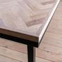 Medway Herringbone Oak Industrial Style Dining Table, thumbnail 4 of 7