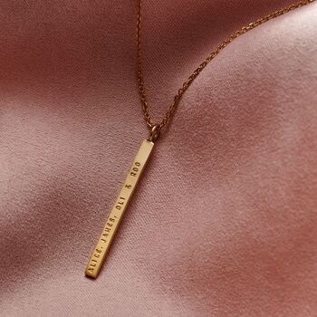 Personalised 9ct Gold Confetti Birthstone Bar Necklace, 2 of 7