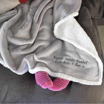 Personalised Grey Super Soft Winter Blanket, 2 of 7