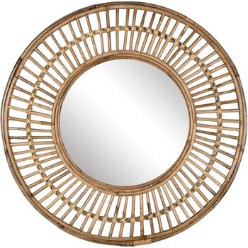 Round Bamboo Cane Wall Mirror, 3 of 3