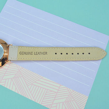Personalised Designer Stone Leather Ladies Watch, 3 of 4