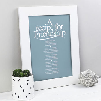 Personalised Friendship Recipe Print With Friend Poem By Bespoke Verse ...