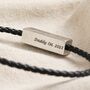 Personalised Men's Thin Woven Leather Bracelet In Black, thumbnail 2 of 5