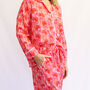 Cotton Pyjamas Magenta And Orange Jaipur Floral, thumbnail 4 of 4