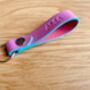 Personalised Handmade Leather Keyring, Pink And Blue, thumbnail 7 of 10