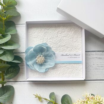 Personalised Wedding Day Card With Organza Flower. Choice Of Colours, 4 of 4