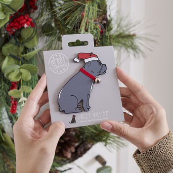 Christmas French Bulldog Dog Pin Badge, 8 of 12