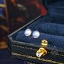Sterling Silver 6mm Moonstone Stud Earrings, thumbnail 2 of 12