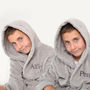 Personalised Twins Soft Child's Dressing Gowns In Grey, thumbnail 1 of 8