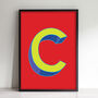 Letter C Print Alphabet Initial Colourful Art Print, thumbnail 2 of 3