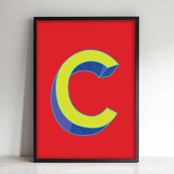 Letter C Print Alphabet Initial Colourful Art Print, 2 of 3