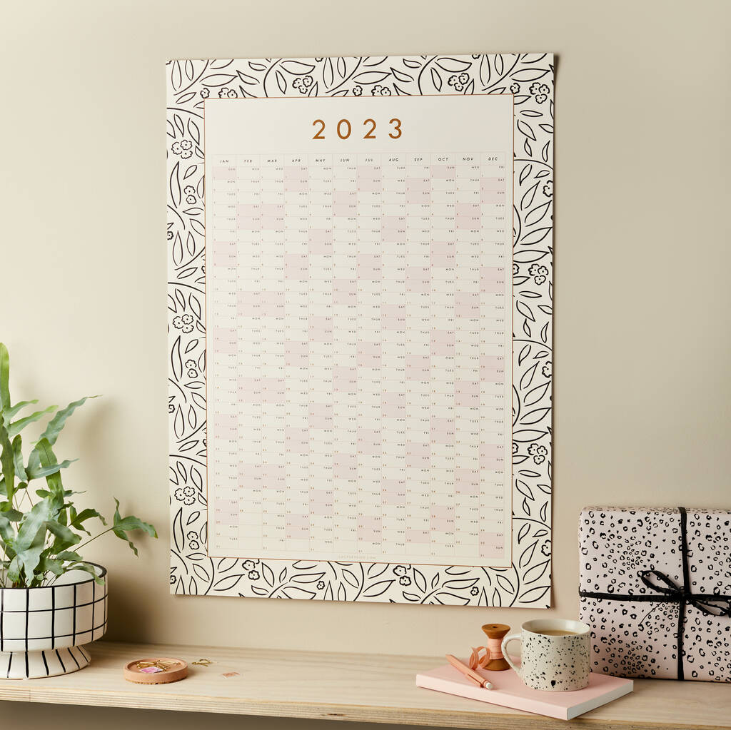2023 Wall Planner, Calendar Botanical Line Drawn Design, 1 of 10