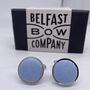 Irish Linen Cufflinks In Light Blue, thumbnail 1 of 2