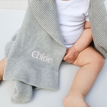 Personalised Knitted Cotton Baby Blanket, 6 of 12