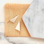 Large Triangle Geometric Sterling Silver Drop Earrings, thumbnail 2 of 5