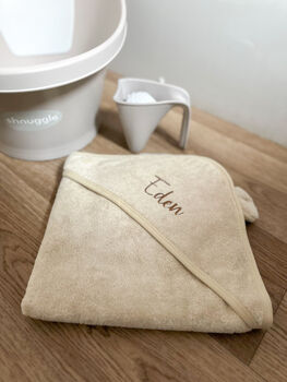 Personalised Hooded Towel In Natural Beige, 6 of 7