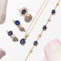 Blue Sapphire Pendant Necklace In Sterling Silver And Gold, thumbnail 9 of 12