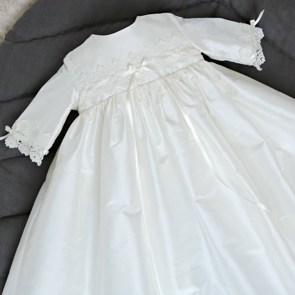 Kara ¾ Sleeve Christening Gown By Adore Baby | notonthehighstreet.com