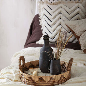 Izra Fluffy Textured Zig Zag Monochrome Cushion, 8 of 10