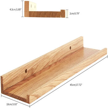 Solid Oak Timber Floating Shelf U Shaped Display Racks, 4 of 11