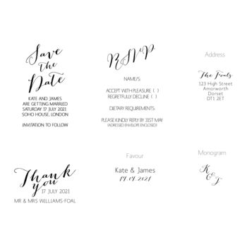 Calligraphy Wedding Stationery Collection, 8 of 10