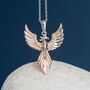 Personalised Gold Plated Sterling Silver Phoenix Necklace, thumbnail 4 of 11