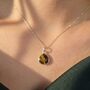 Sterling Silver Tiger's Eye Protection Crystal Necklace, thumbnail 2 of 4