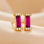 Ruby Birthstone 40th Wedding Anniversary Stud Earrings In Gold Vermeil, thumbnail 1 of 6