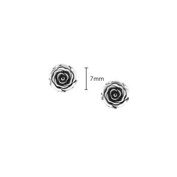 Sterling Silver Rose Bud Stud Earrings, 6 of 7
