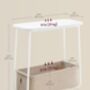 Rectangular Side Table With Fabric Basket And Storage, thumbnail 6 of 7