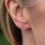 Sterling Silver Mini Geo Square Studs, thumbnail 2 of 7