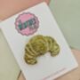 Croissant Glitter Resin Large Hair Clip / Pastry Baker Gift For Her / Novelty Food Statement Hair Slide / French Bakery Barrette, thumbnail 2 of 6