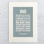 Endearing Father Personalised Print, thumbnail 3 of 7
