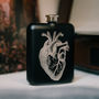 Heart Design Black Hip Flask, thumbnail 2 of 3