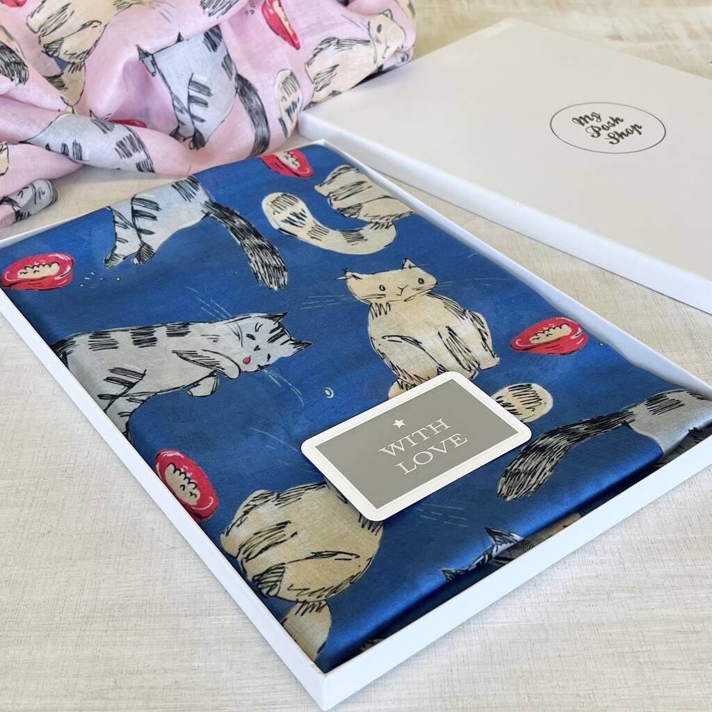 Cute Cat Sketches Scarf, 1 of 7