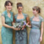 Lace Bridesmaid Dresses In Aqua Shimmer, thumbnail 2 of 9