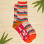 Women's Wavy Rainbow Stripe Bamboo Socks, thumbnail 1 of 5