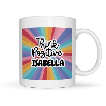 Personalised Rainbow Think Positive Gift Mug, 3 of 3