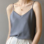 Silver Grey Silk Satin Cami Top, thumbnail 8 of 10