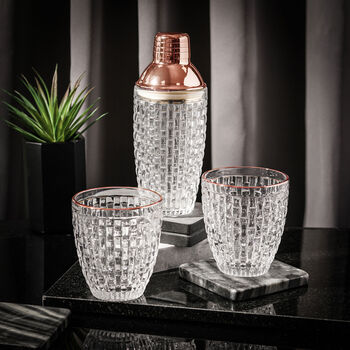 Luxury Glass Cocktail Shaker, Gold, Rose Gold Or Silver, 3 of 6