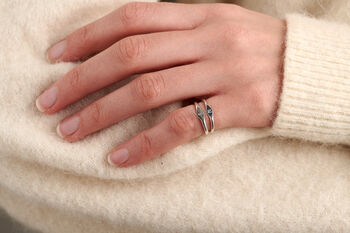 Mini Initial Sterling Silver Signet Ring, 2 of 5